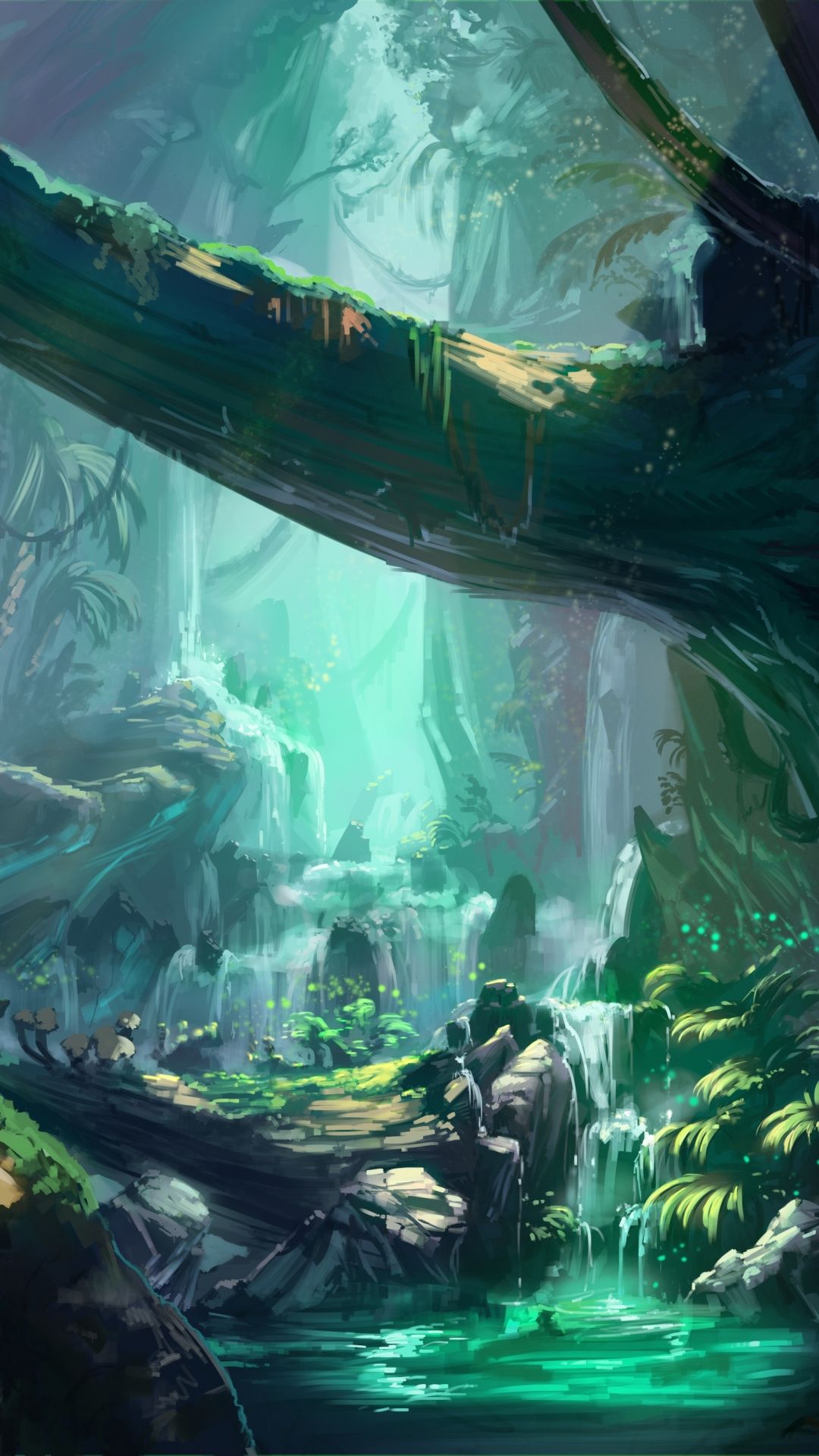 1080x1920 Fantasy, ancient forest, Monster Hunters' World, art wallpaper