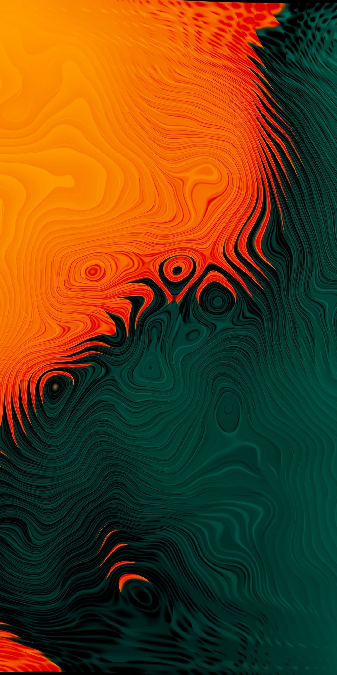 1080x2160 Orange-green match, abstract wallpaper
