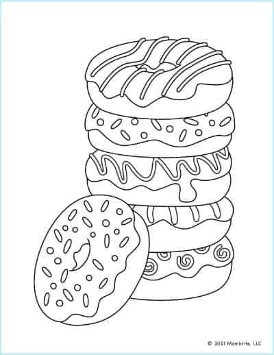 11 Free Printable Donut Coloring Pages