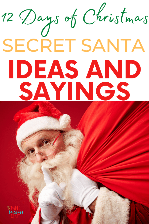 12 Days Of Christmas Secret Santa Gift Ideas And Sayings