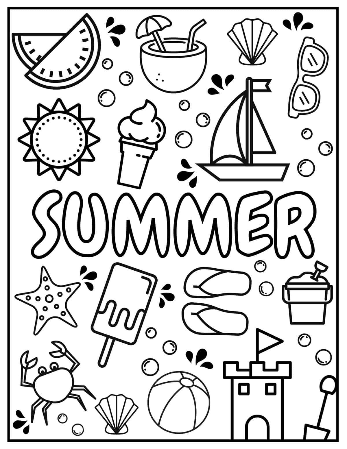 15 Free Summer Coloring Pages for Kids