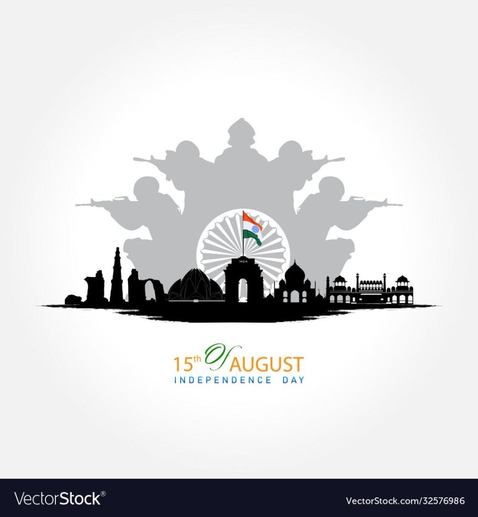 15 August India Independence Day Celebration Vector On Vectorstock Images