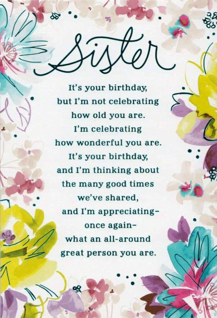 16 Custom  Happy Birthday Sister Card