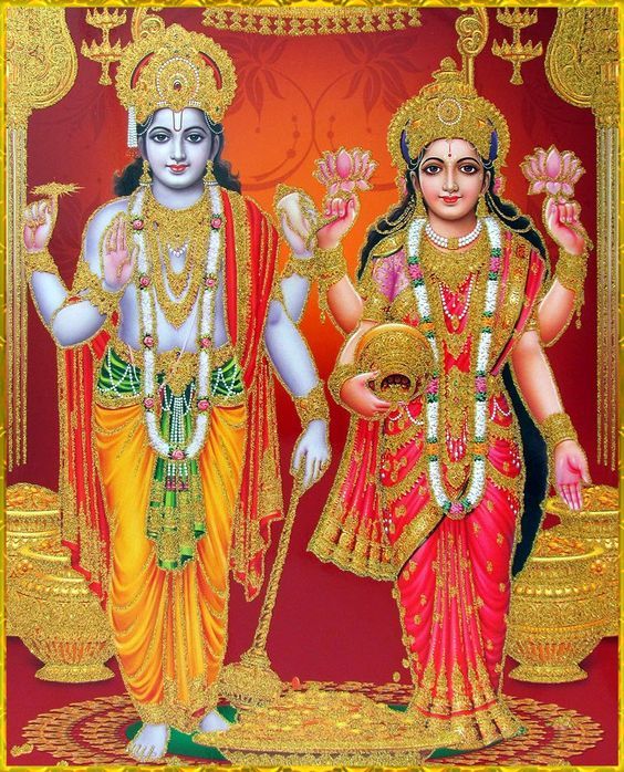 Bhagwan Vishnu and Mata Laxmi Wallpaper HD Download