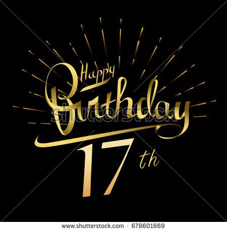 17Th Happy Birthday Logo Beautiful Greeting Stock Vector (Royalty Free) 67860166