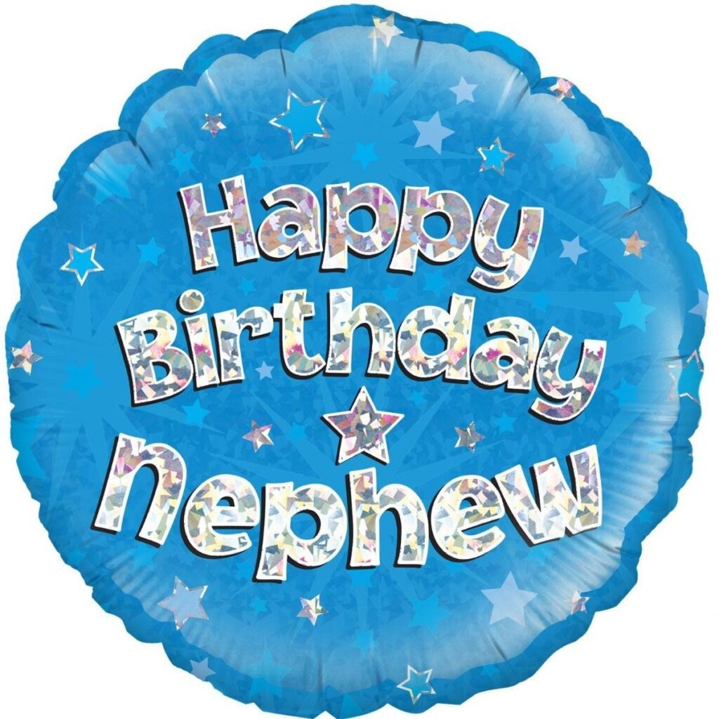 18In Happy Birthday Nephew Blue Foil Balloon