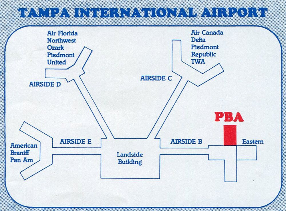 1970s Tampa International Airport terminal maps