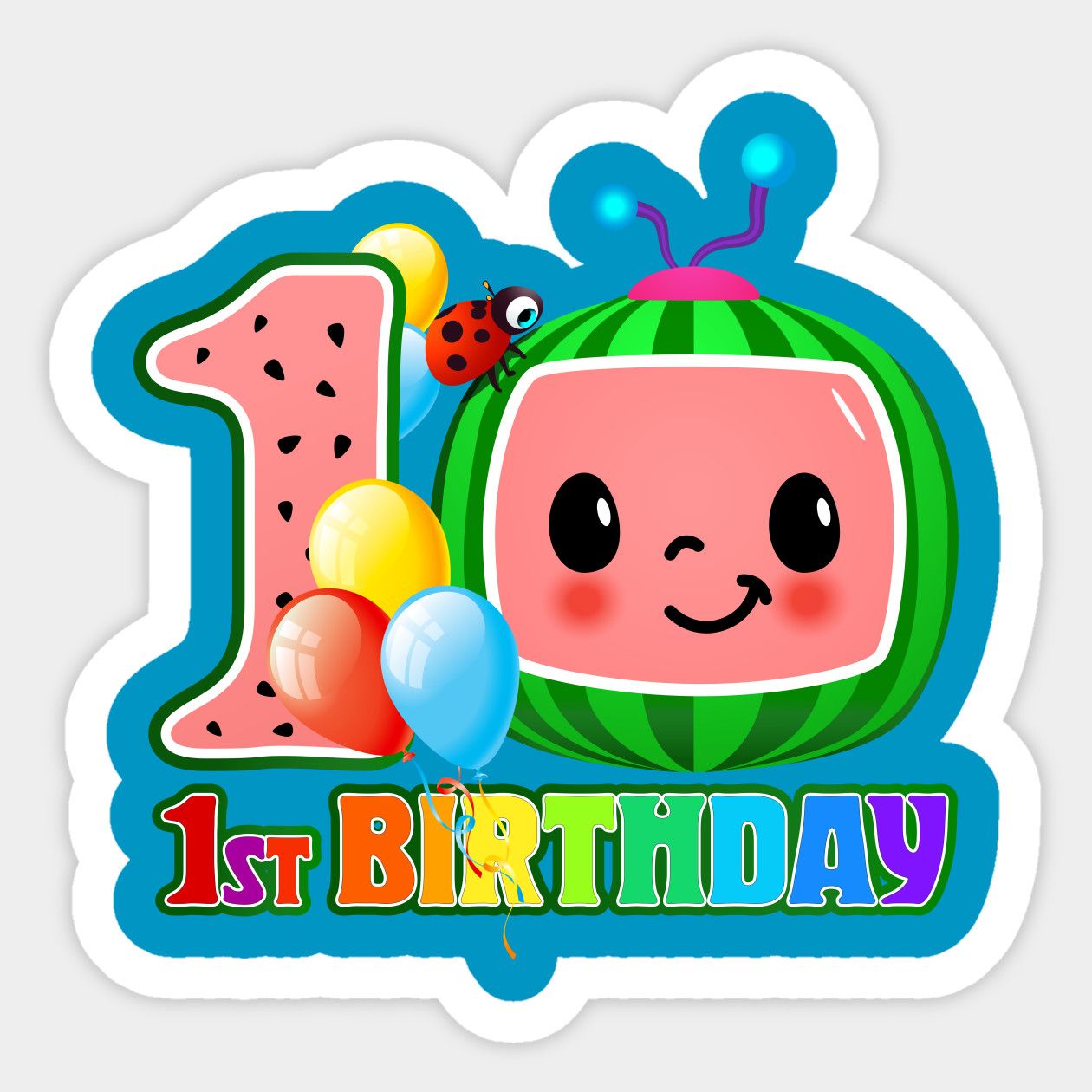 1st Birthday Cocomelon Sticker | 1st Birthday Gift