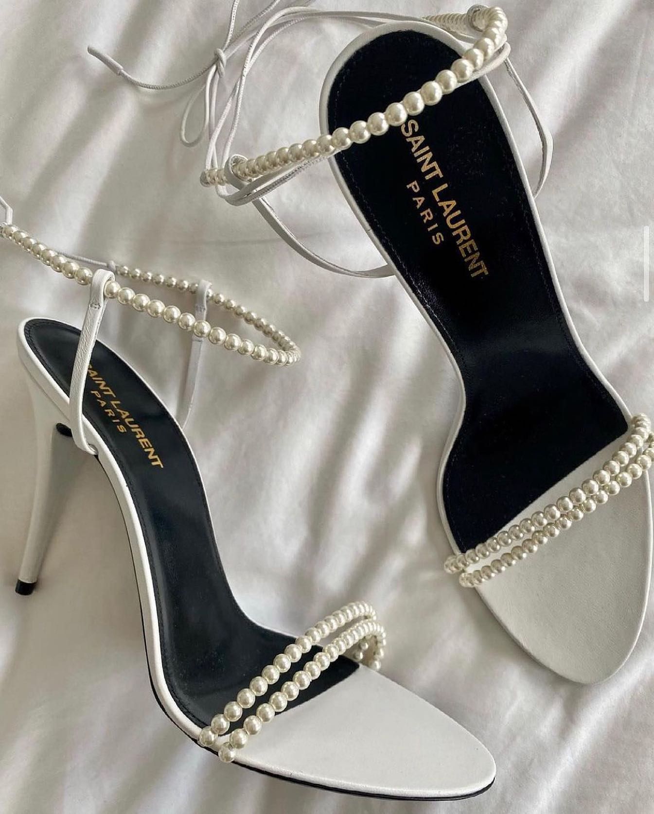 20 Gorgeous Wedding Shoes For Every Bride: Saint Laurent Pearl Heels