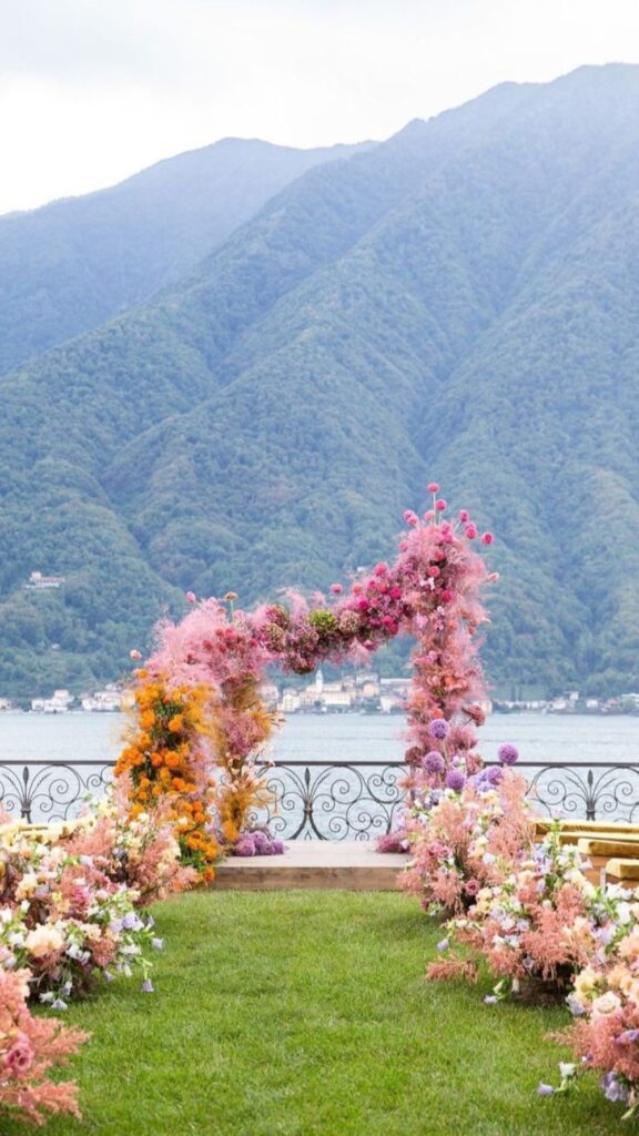20 Unique Wedding Flower Arrangements Colorful Asymmetrical Arch Images