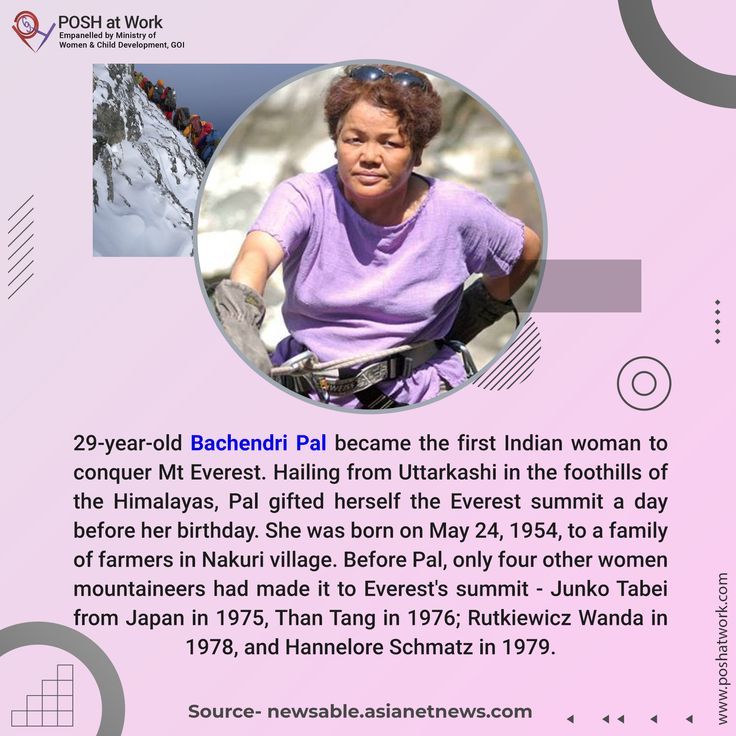 29,year,old Bachendri Pal became the first Indian woman to conquer