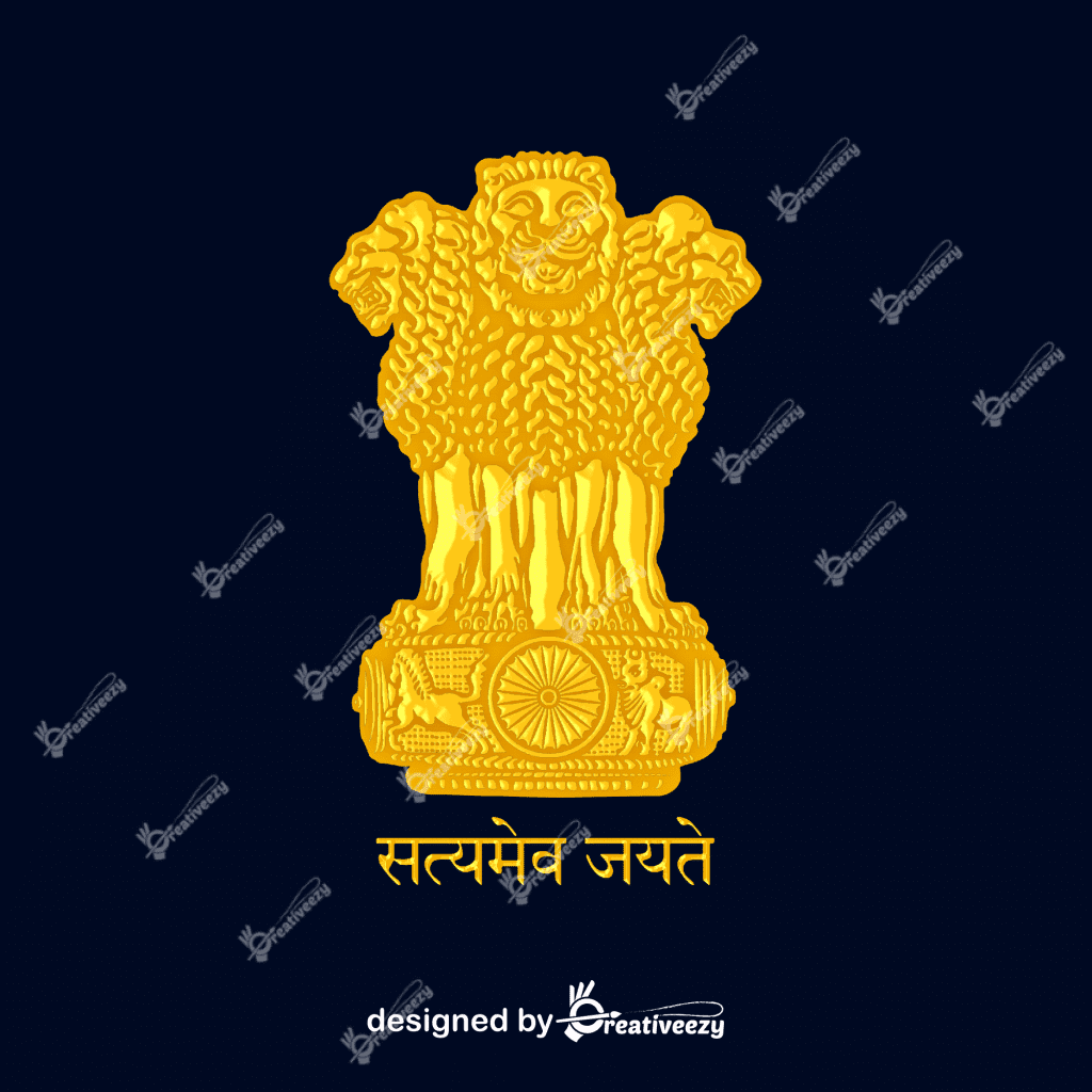 3D Golden Satyamev Jayate National Emblem Of India Images