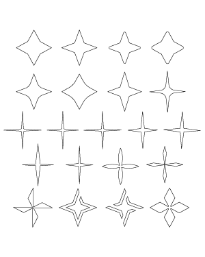 4 Point Star Outline Patterns Dfx Eps Pdf Png And