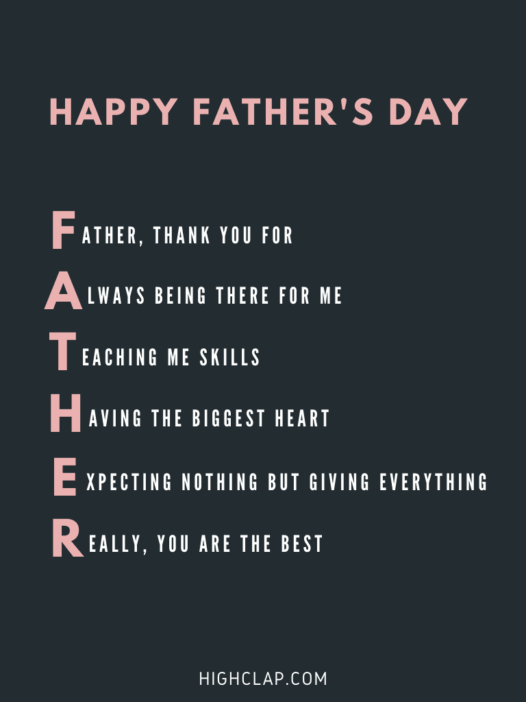 40 Short Acrostic Poems For Dad On Father'S Day