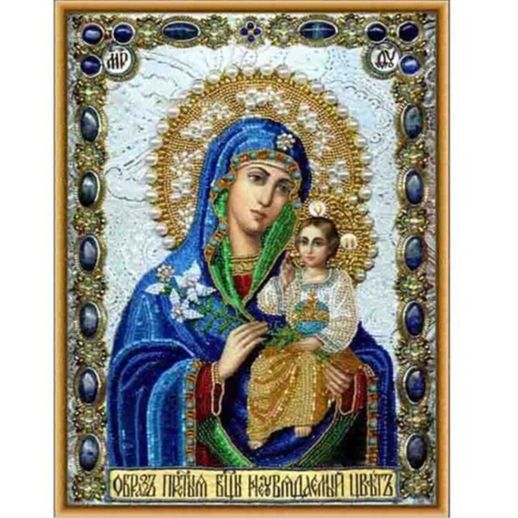 4.15Us $ |Religious Icons Round Diamond Painting Cross Stitch Portrait Mosaic Fu