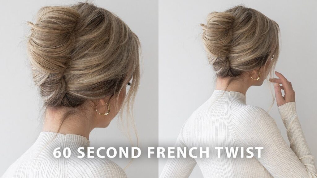 60 Second French Twist Updo Hair Tutorial