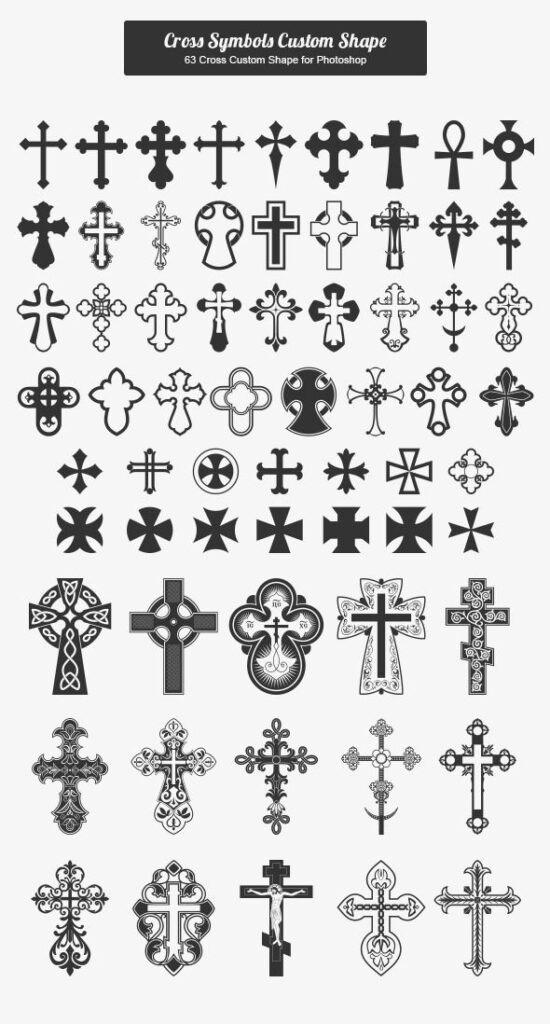 63 Cross Symbols Custom Shape