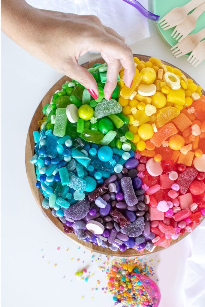 A Fun Candycovered Color Wheel Cake Club Crafted Images