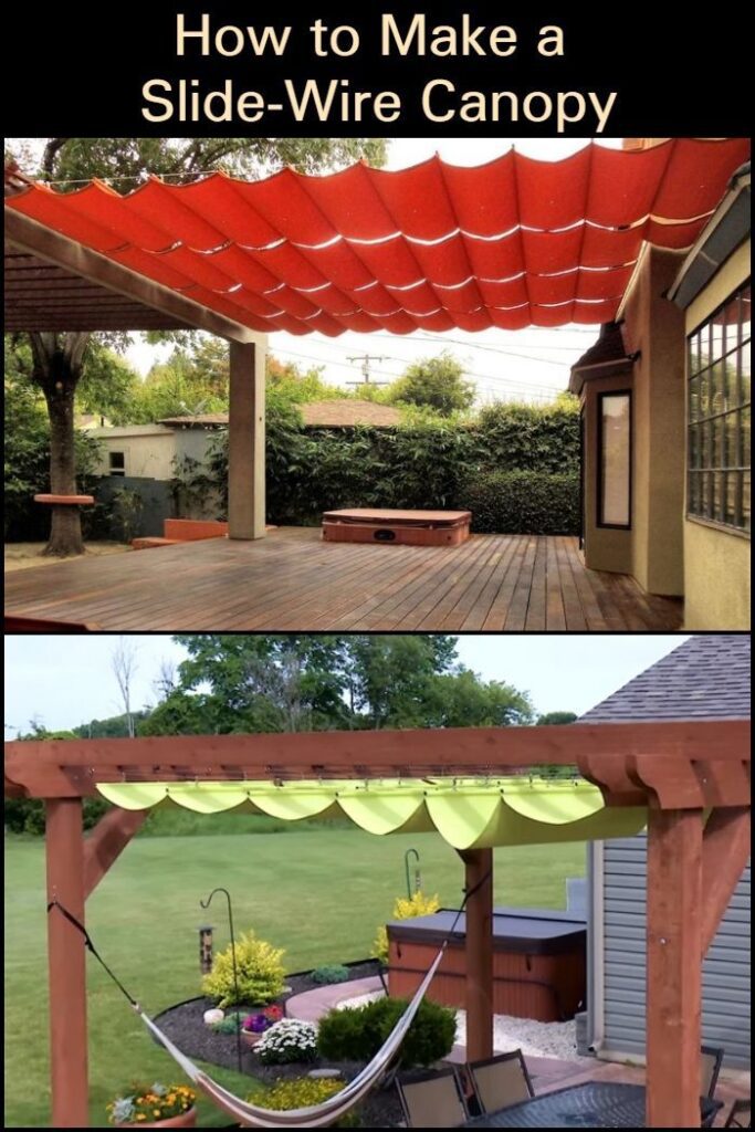 A Great Slide Wire Canopy - Retractable Shade For Pergolas