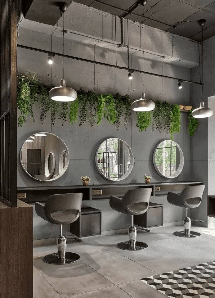 A Hair Salon Which Boasts Industrial Aesthetics With An Emphasis On Incorporatin