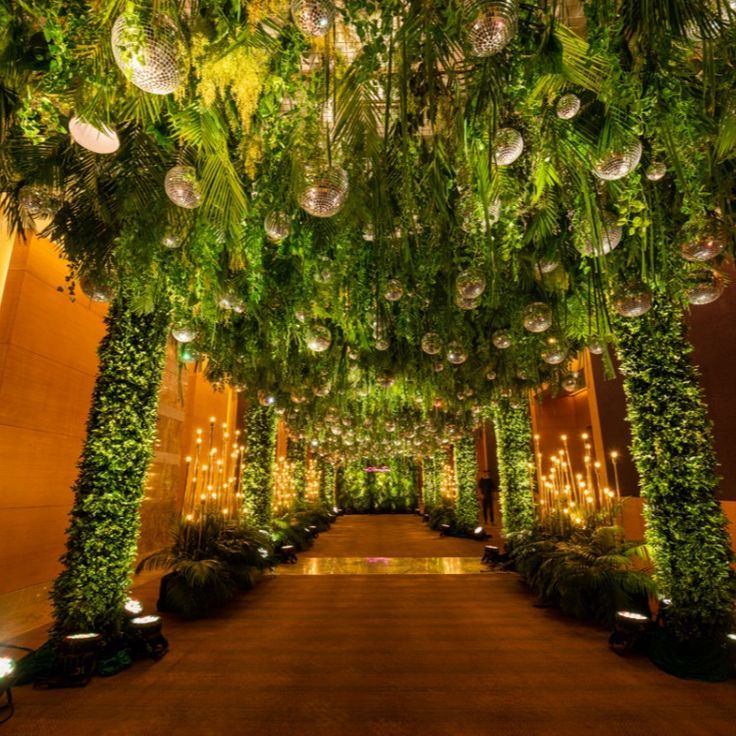 A Jungle theme sangeet decor done by Ella Weddings ,
