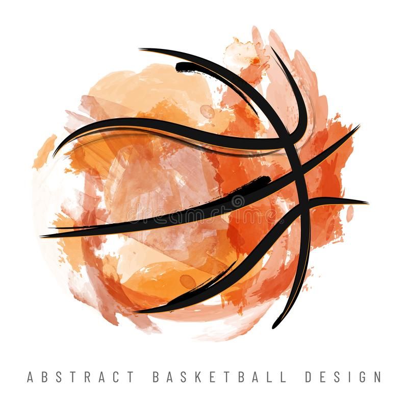 Abstract Watercolor Basketball Ball On White Background Stock Vector