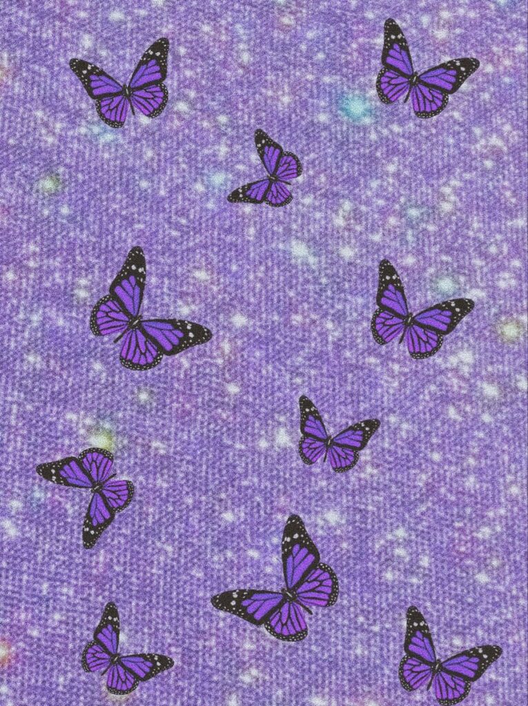 Aesthetic Purple Sparkle Butterfly Background Images