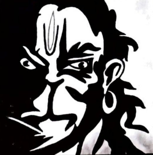 Angry Hanuman Ji Sketch Images