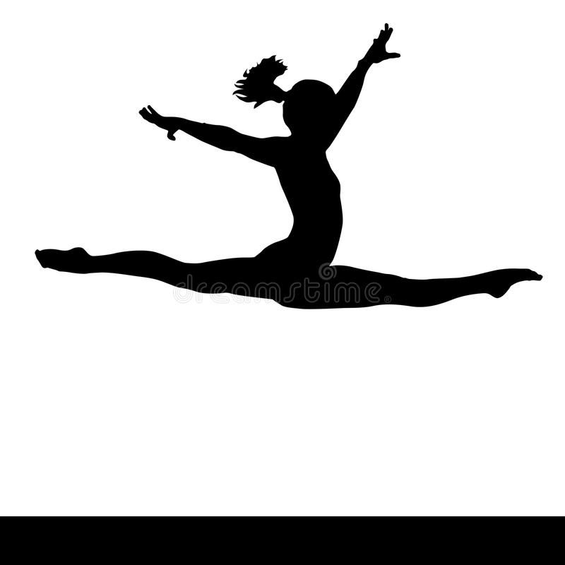 Artistic Gymnastics. Gymnastics Woman Silhouette. Stock Image - Illustration of 