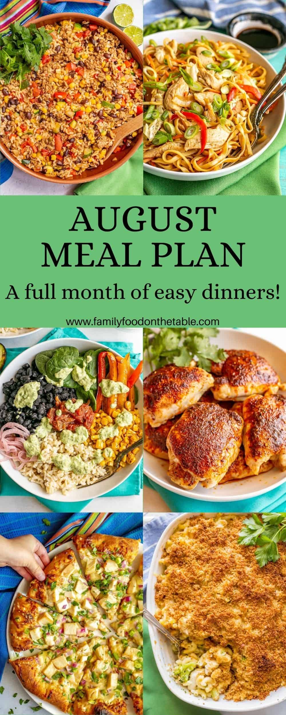 August Meal Plan HD Wallpaper