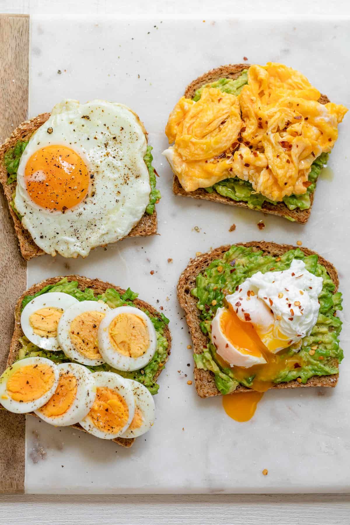 Avocado Toast with Egg - 4 Ways