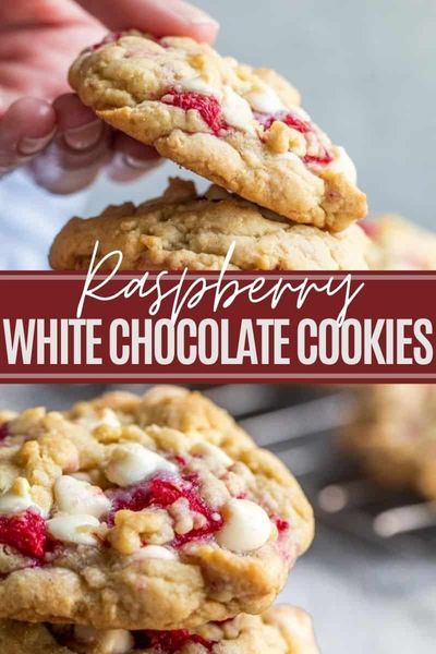 Bakery Style Raspberry White Chocolate Cookies Images
