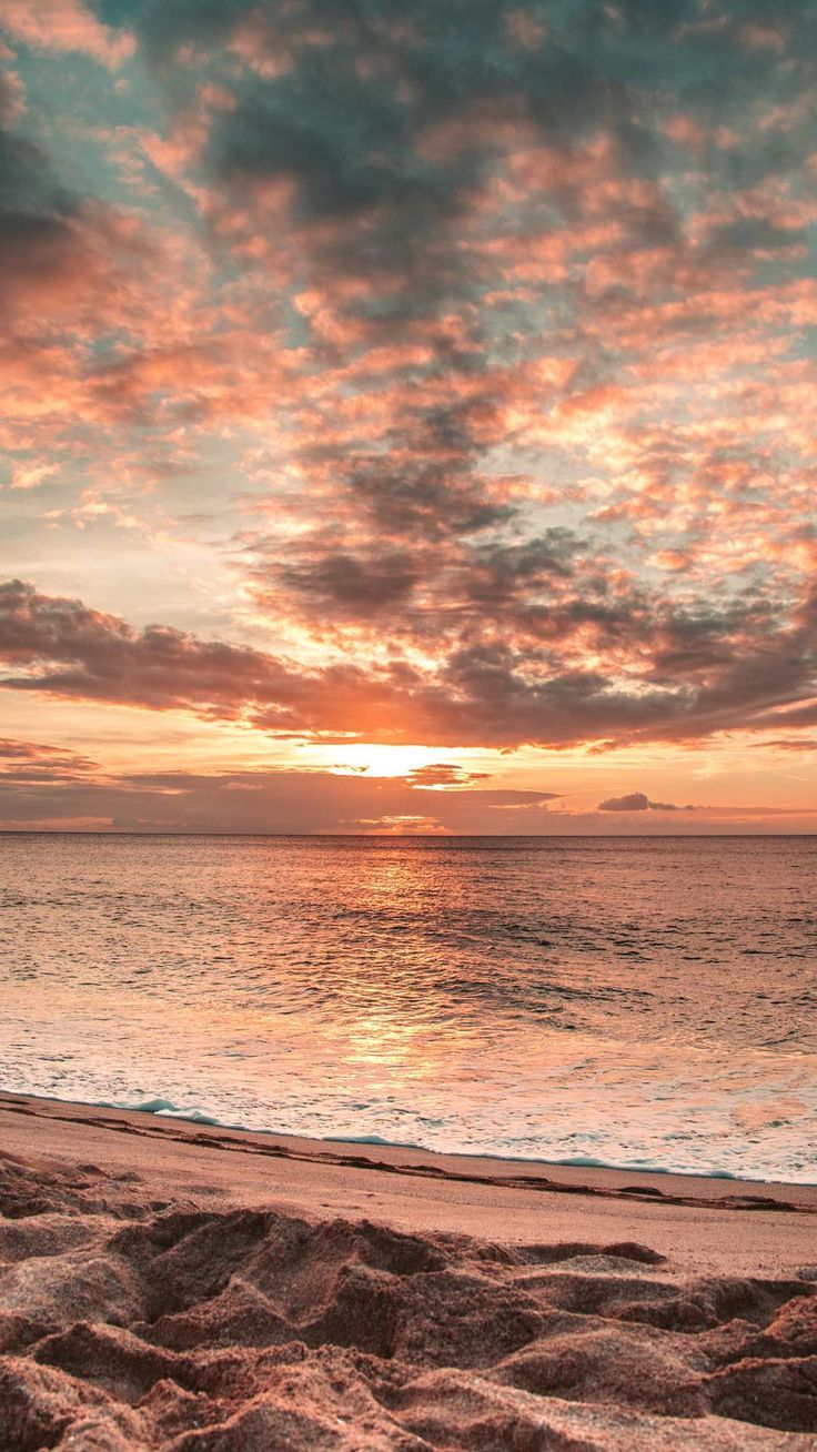 Beach sunset iphone wallpaper HD | sky clouds sand waves lockscreen   Background