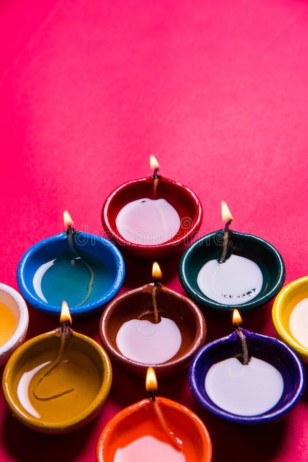 Beautiful Diwali Diya Or Oil Lamp Or Lighting Selective Focus