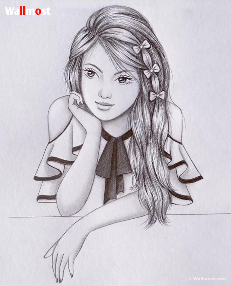 Beautiful Pencil Sketch of Girls (5)