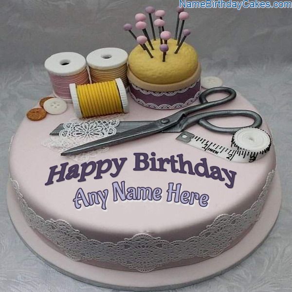 Beautiful Tailor Items Birthday Cake With Name
