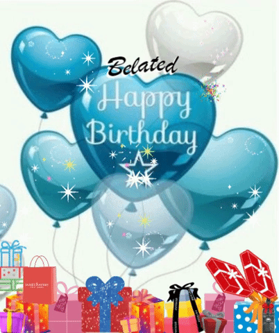 Belated Happy Birthday Balloons Gif Images