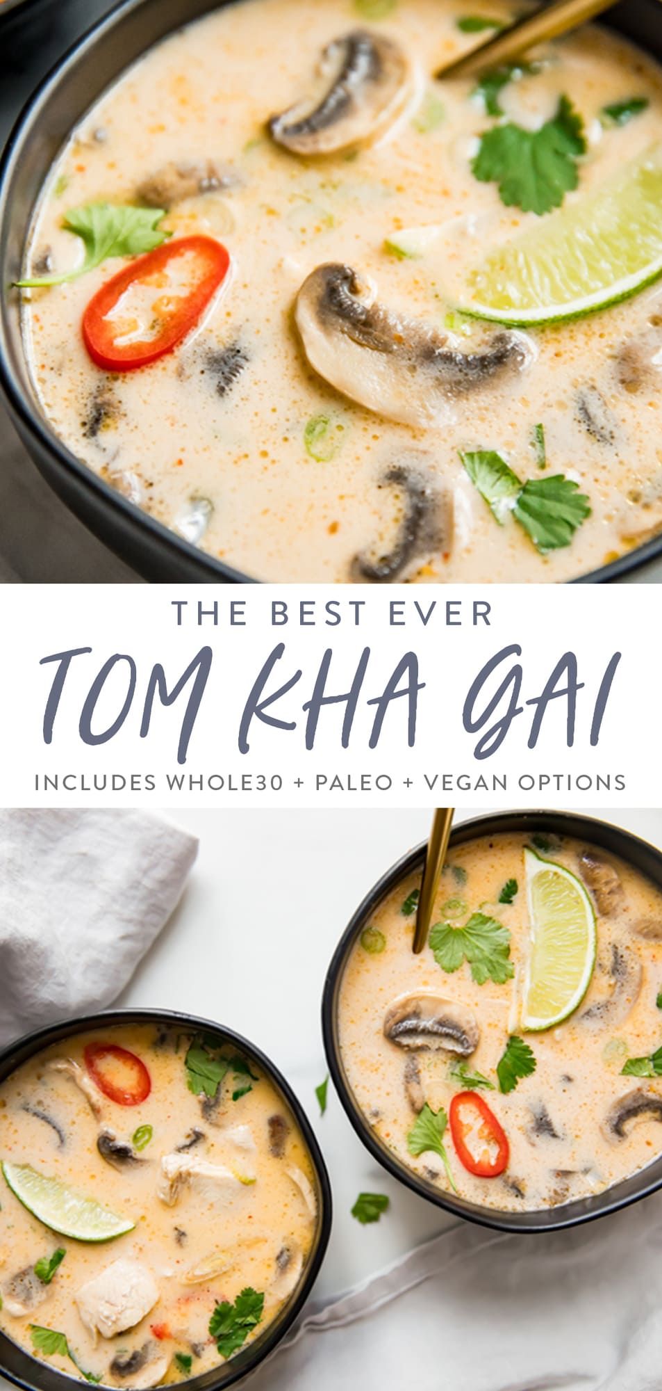 Best Ever Tom Kha Gai Soup (Thai Coconut Chicken Soup)