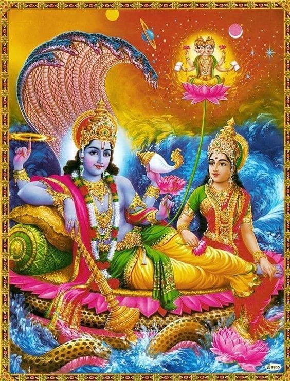 Bhagwan Vishnu and Mata Laxmi Wallpaper HD Download