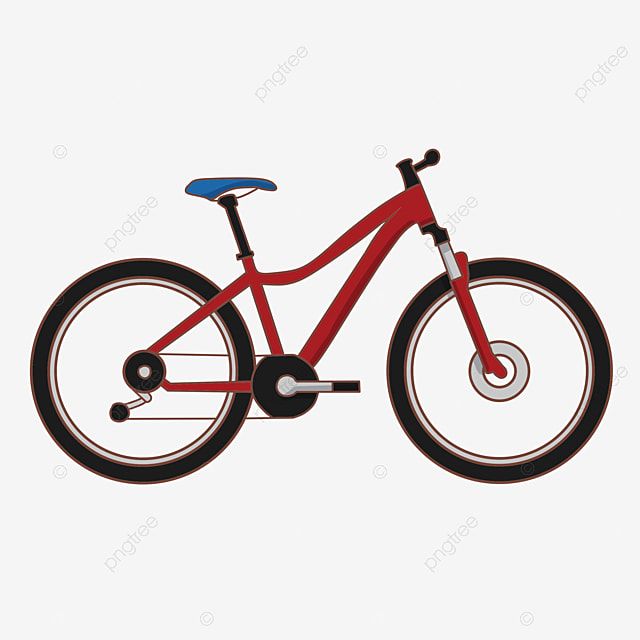 Bicycle Red Clipart PNG Images, Cartoon Red Bicycle Illustration, Red Bicycle, N