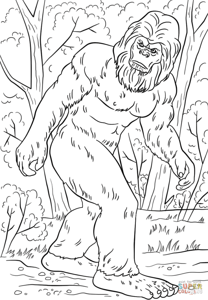 Bigfoot Coloring Page Free Printable Coloring Pages Images