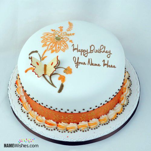 Birthday Cake With Name Butterfly Images