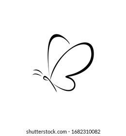 Black Butterfly Logo Isolated On White Stock Illustration 1682310082