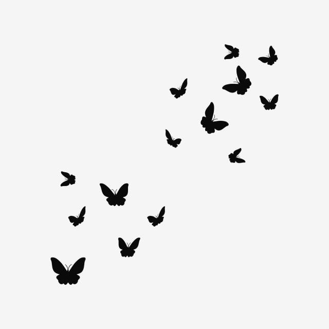 Black Butterfly Silhouette Vector PNG, Black Butterfly Silhouette, Butterfly, St