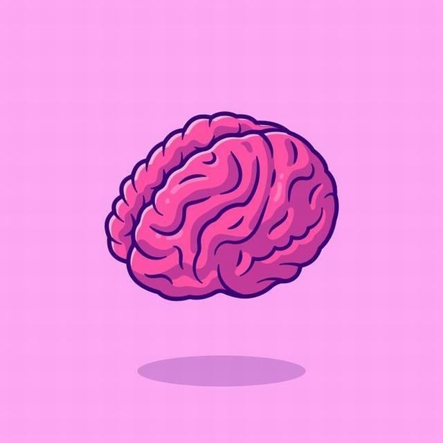 Brain cartoon icon illustration. education object icon concept. Free Vector