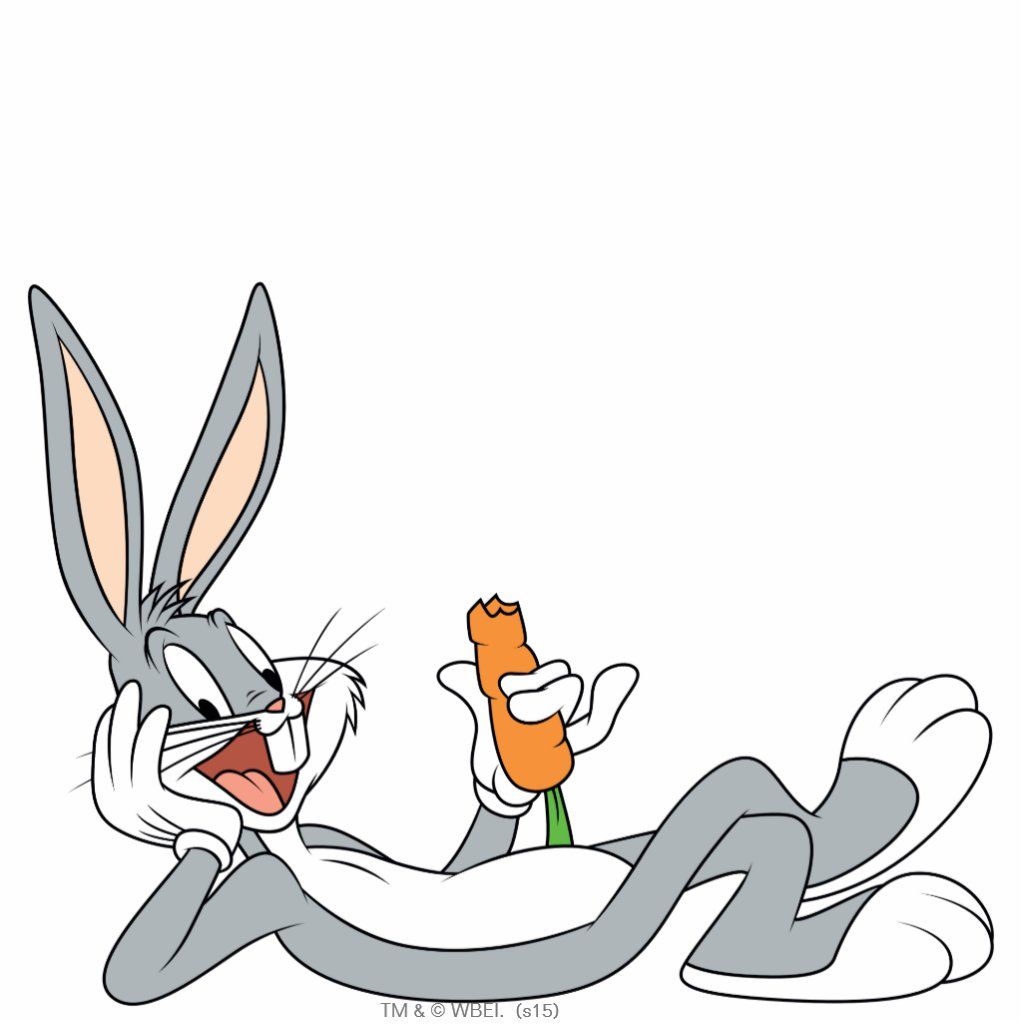 Bugs Bunny Lying Down Eating Carrot Cutout Images