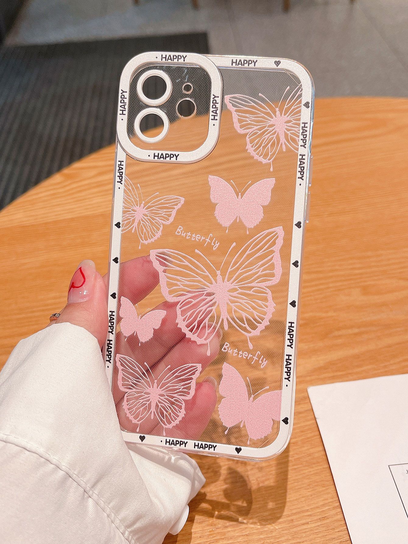 Butterfly Print Clear Phone Case HD Wallpaper