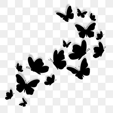 Butterfly Wing Silhouette PNG Transparent, Black Butterfly Wings Silhouette Deco