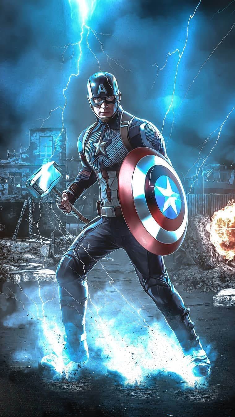 Captain America With Thor Hammer IPhone Wallpaper - IPhone Wallpapers