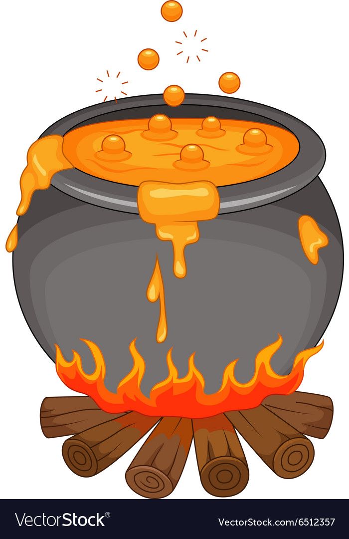 Cartoon halloween cauldron isolated vector image on VectorStock